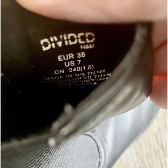 Divided Y2K Chunky Platform Black Boots Booties Women's Size 38 U.S. 7 - Picture 6 of 7